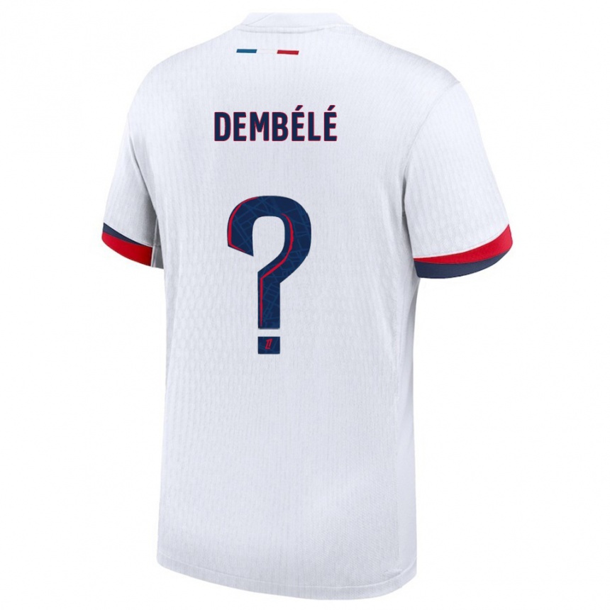 גברים כדורגל Omar Dembélé #0 לבן אדום הרחק ג'רזי 2025/26