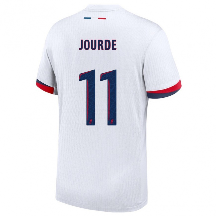גברים כדורגל Florianne Jourde #11 לבן אדום הרחק ג'רזי 2025/26
