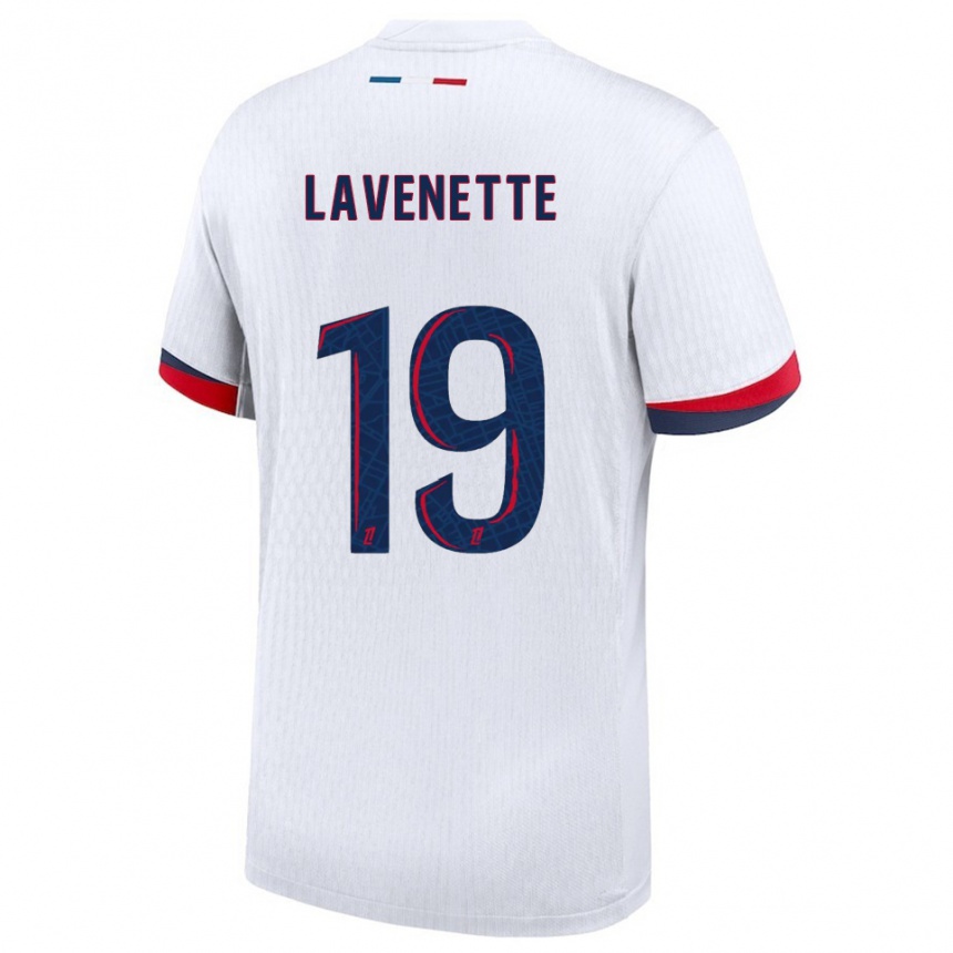 גברים כדורגל Mathias Lavenette #19 לבן אדום הרחק ג'רזי 2025/26