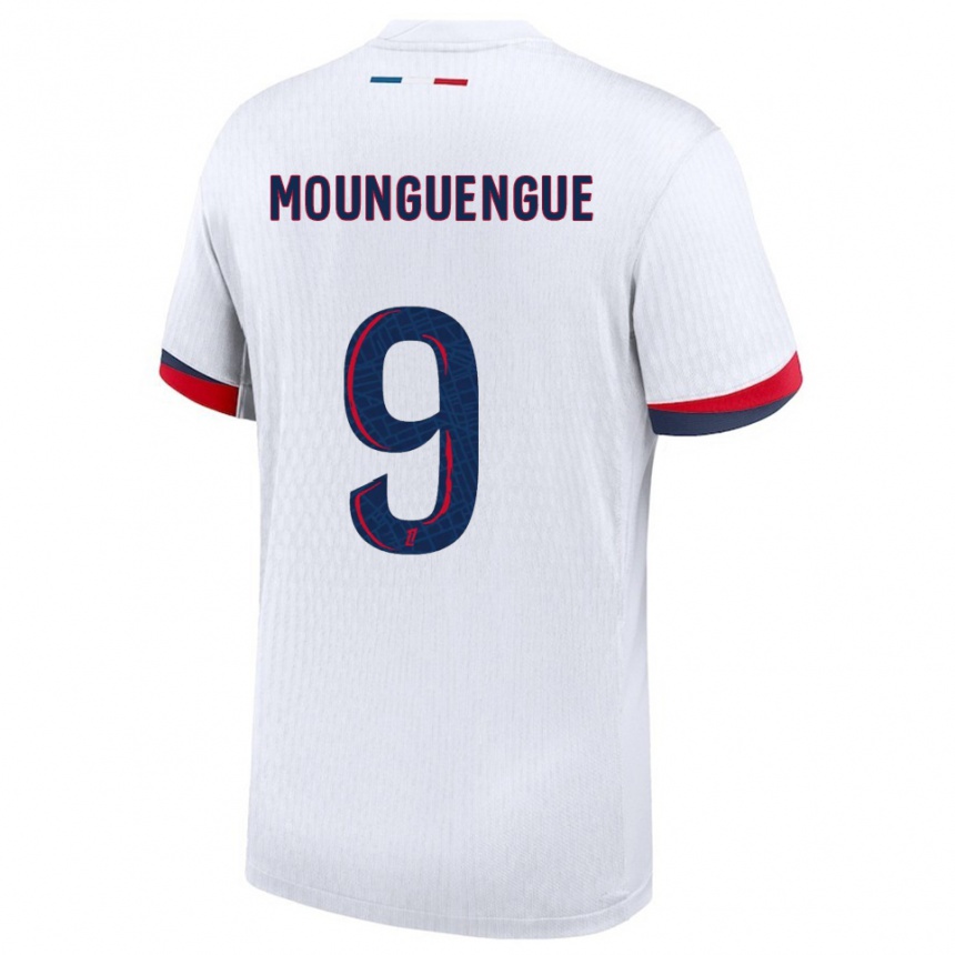 גברים כדורגל Pierre Mounguengue #9 לבן אדום הרחק ג'רזי 2025/26