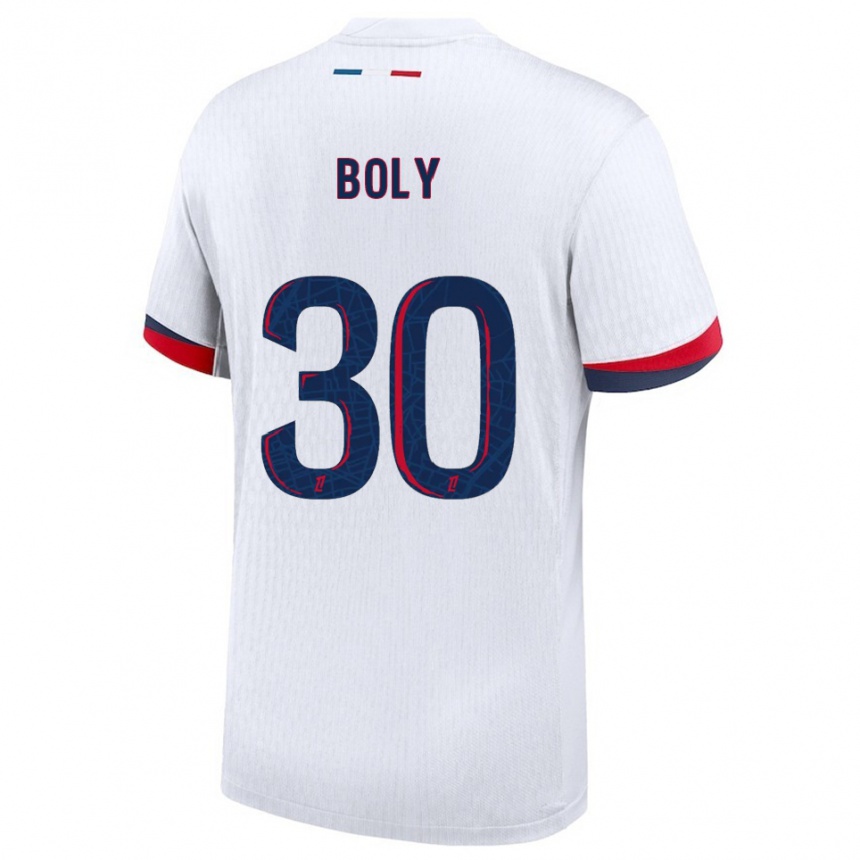 גברים כדורגל David Boly #30 לבן אדום הרחק ג'רזי 2025/26