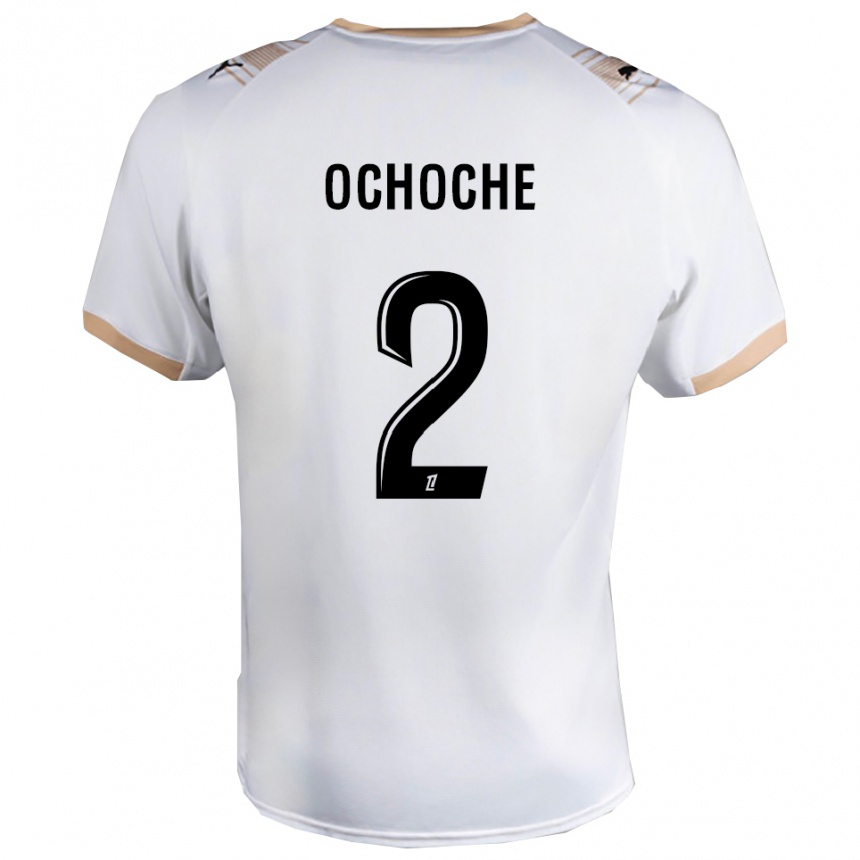 גברים כדורגל Amos Ochoche #2 לבן שחור הרחק ג'רזי 2025/26