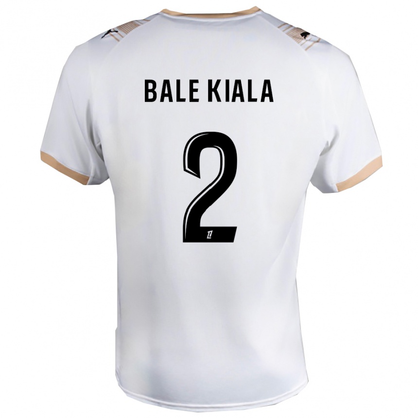 גברים כדורגל Aser Bale Kiala #2 לבן שחור הרחק ג'רזי 2025/26