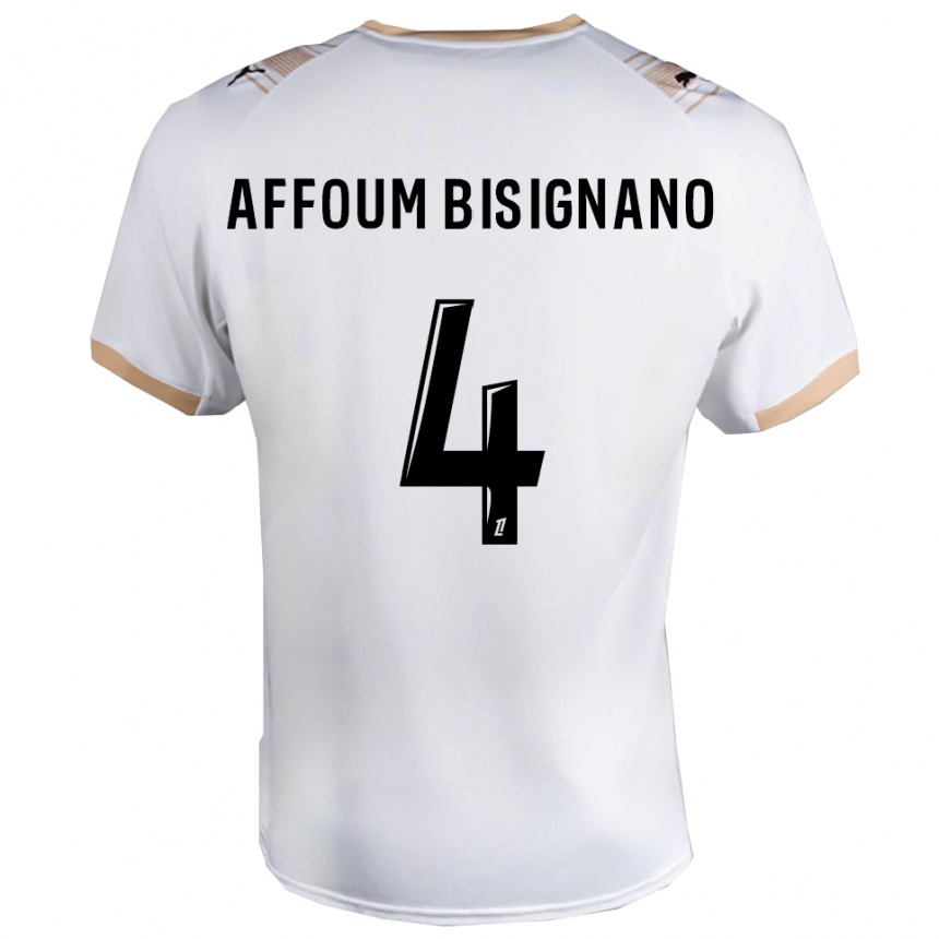 גברים כדורגל Layan Affoum Bisignano #4 לבן שחור הרחק ג'רזי 2025/26