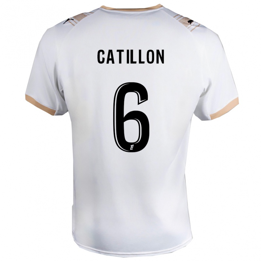 גברים כדורגל Eithan Catillon #6 לבן שחור הרחק ג'רזי 2025/26