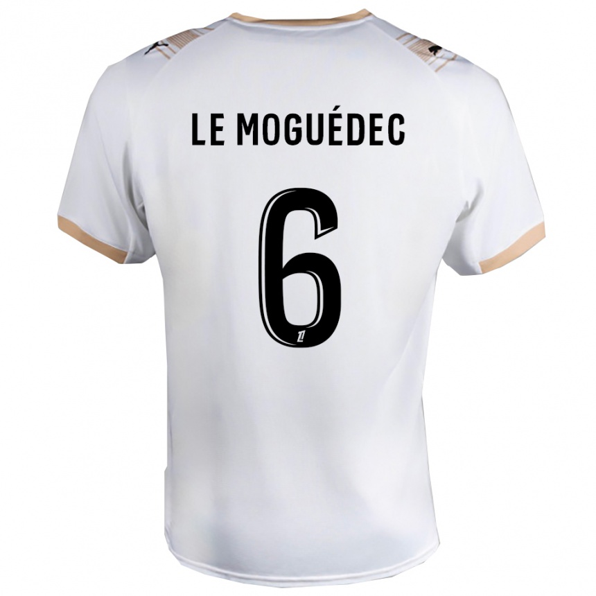 גברים כדורגל Anaële Le Moguédec #6 לבן שחור הרחק ג'רזי 2025/26
