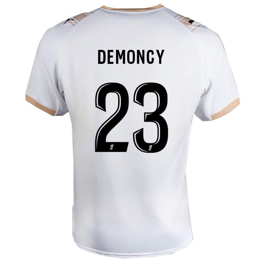 גברים כדורגל Yohan Demoncy #23 לבן שחור הרחק ג'רזי 2025/26
