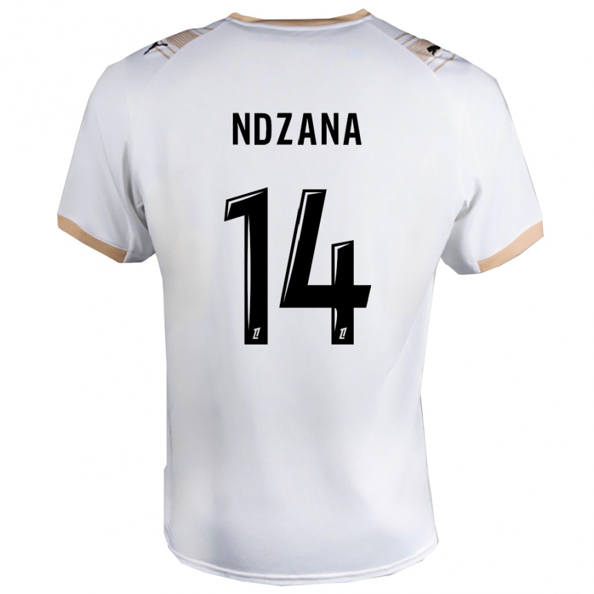 גברים כדורגל Parfait-Anthony Ndzana #14 לבן שחור הרחק ג'רזי 2025/26