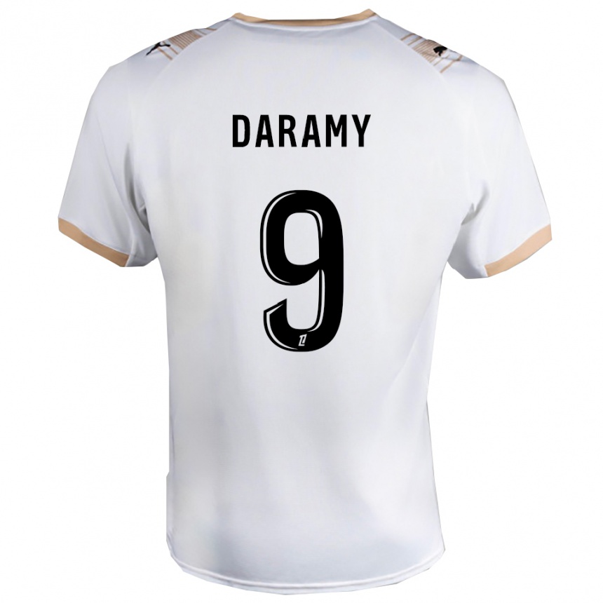 גברים כדורגל מוחמד דראמי #9 לבן שחור הרחק ג'רזי 2025/26