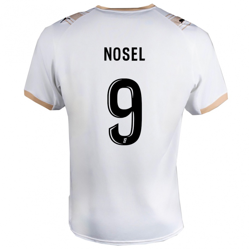 גברים כדורגל Adam Nosel #9 לבן שחור הרחק ג'רזי 2025/26