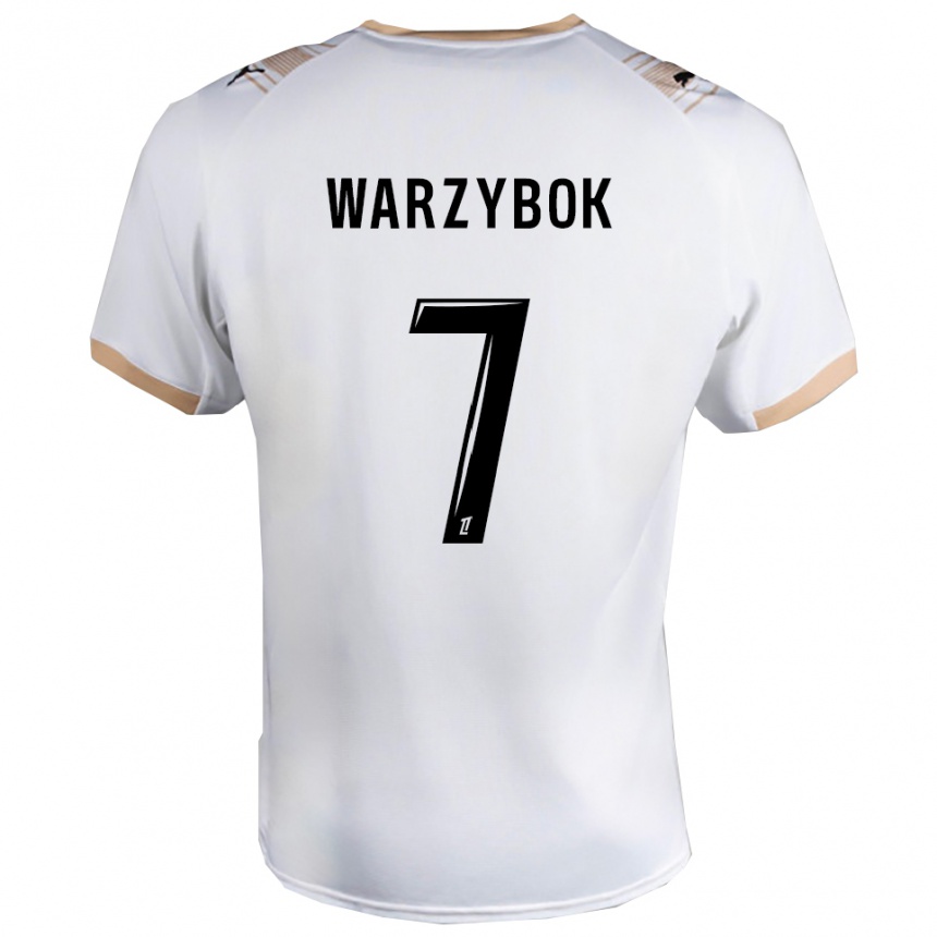 גברים כדורגל Olivier Warzybok #7 לבן שחור הרחק ג'רזי 2025/26