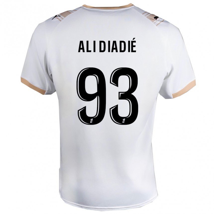 גברים כדורגל Mohamed Ali Diadié #93 לבן שחור הרחק ג'רזי 2025/26