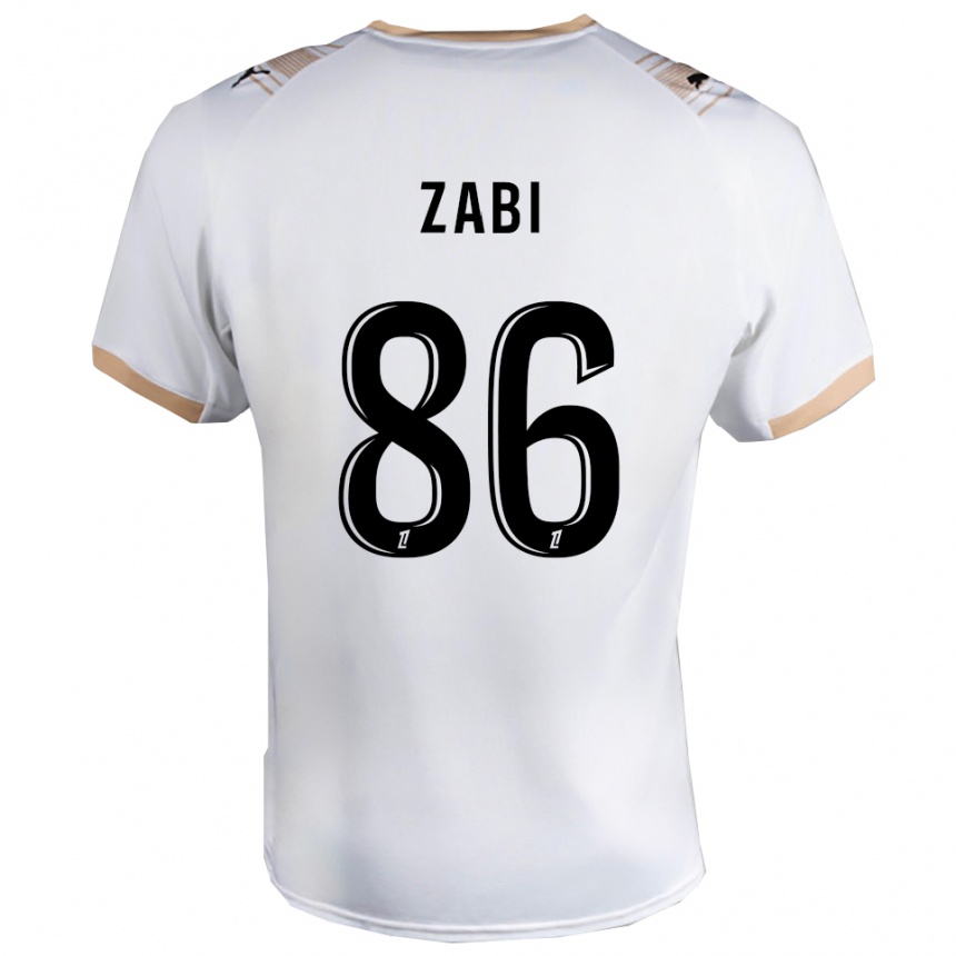 גברים כדורגל Zabi #86 לבן שחור הרחק ג'רזי 2025/26