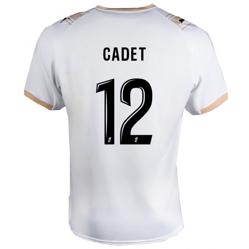 גברים כדורגל Charlélie Cadet #12 לבן שחור הרחק ג'רזי 2025/26