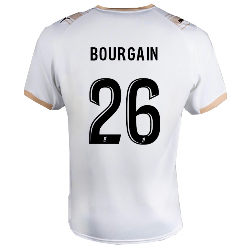 גברים כדורגל לאה בורגן #26 לבן שחור הרחק ג'רזי 2025/26 גברים כדורגל לאה בורגן #26 לבן שחור הרחק ג'רזי 2025/26