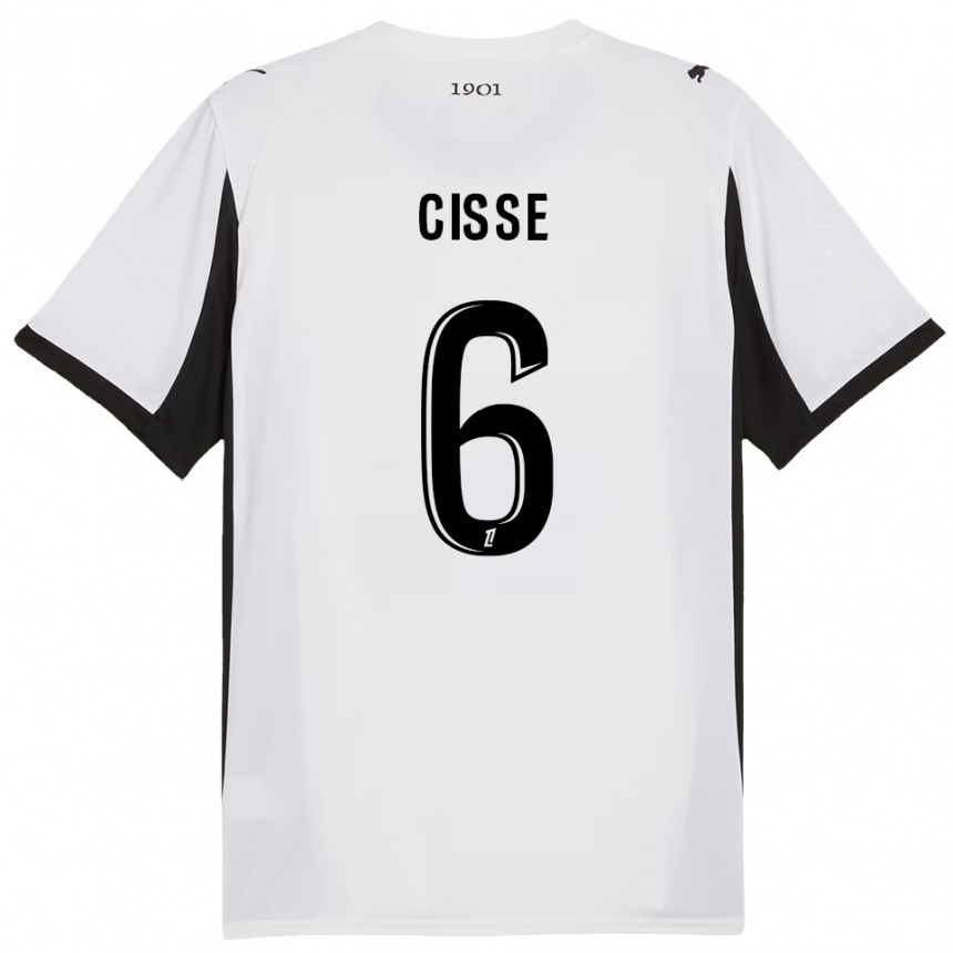 גברים כדורגל ג'אוי סיסה #6 לבן שחור הרחק ג'רזי 2025/26