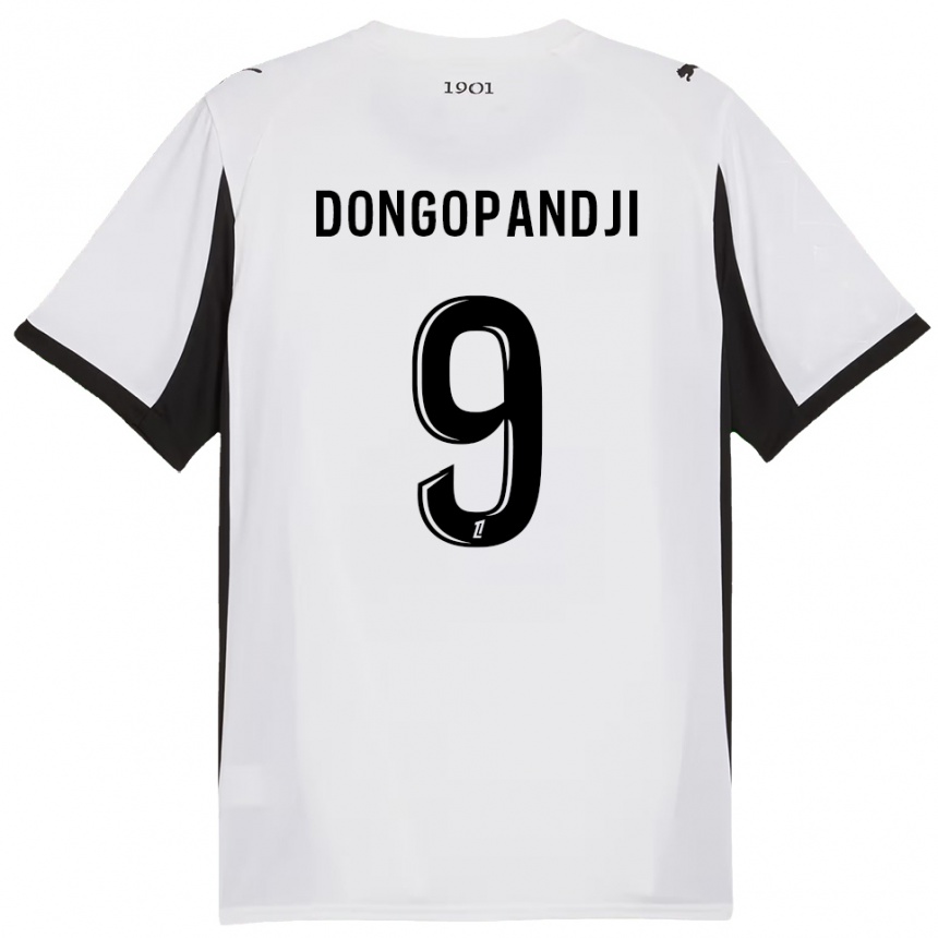גברים כדורגל Kelvin Dongopandji #9 לבן שחור הרחק ג'רזי 2025/26