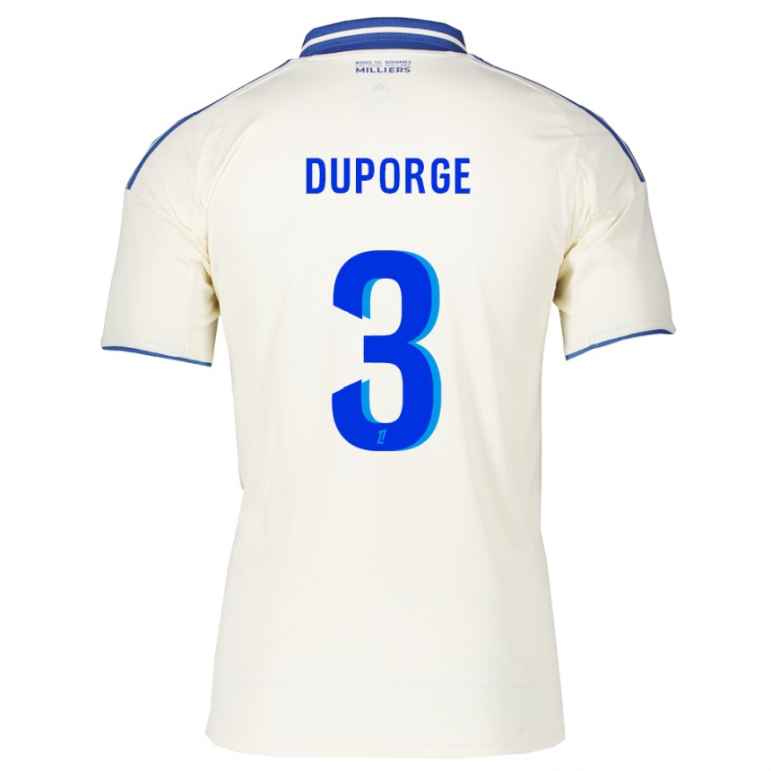 גברים כדורגל Morgane Duporge #3 שמפניה כחול הרחק ג'רזי 2025/26