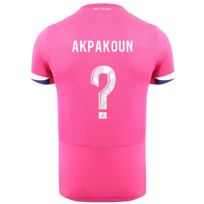 גברים כדורגל Noé Akpakoun #0 ורוד לבן הרחק ג'רזי 2025/26