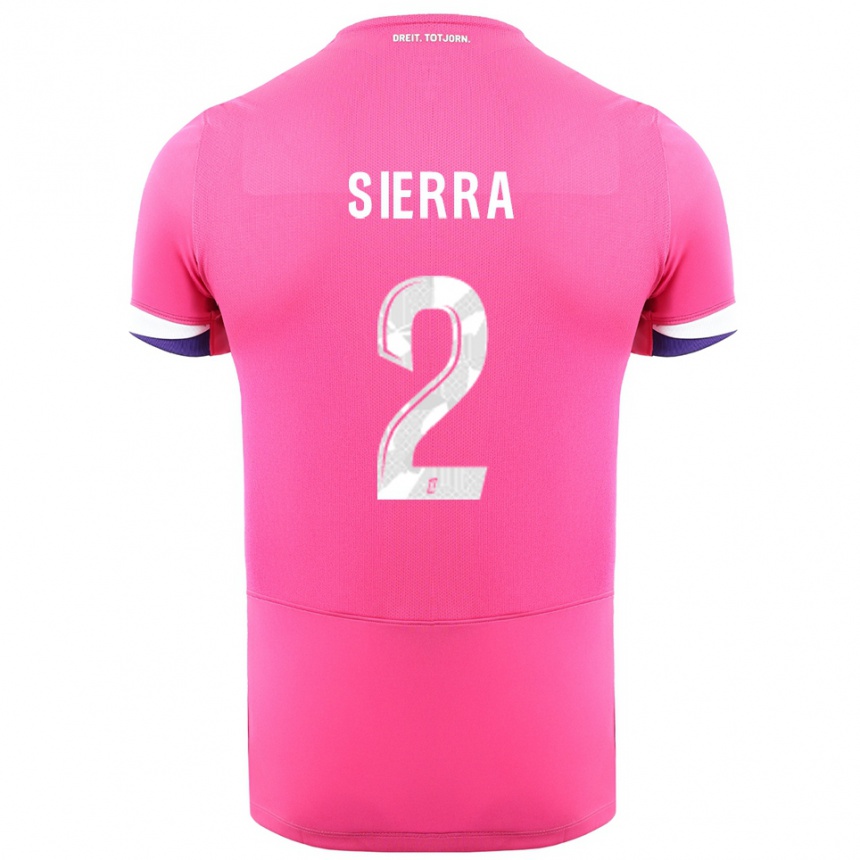 גברים כדורגל Pauline Sierra #2 ורוד לבן הרחק ג'רזי 2025/26