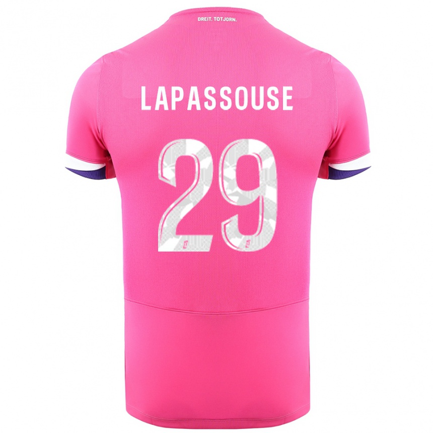 גברים כדורגל Louna Lapassouse #29 ורוד לבן הרחק ג'רזי 2025/26