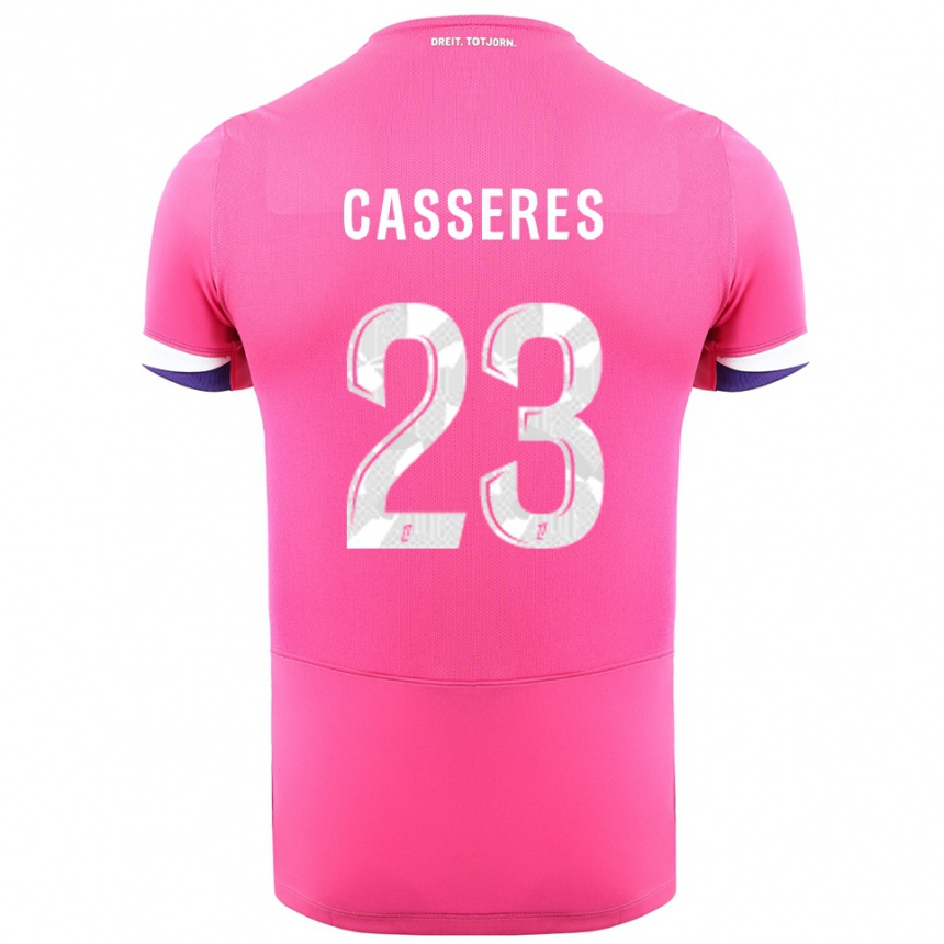 גברים כדורגל כריסטיאן קאסרס ג'וניור #23 ורוד לבן הרחק ג'רזי 2025/26