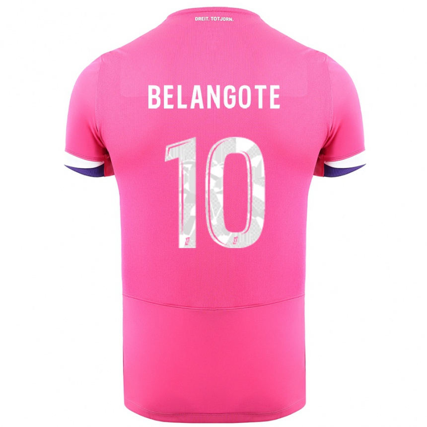גברים כדורגל Aël Belangote #10 ורוד לבן הרחק ג'רזי 2025/26