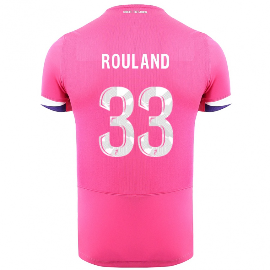 גברים כדורגל Prune Rouland #33 ורוד לבן הרחק ג'רזי 2025/26