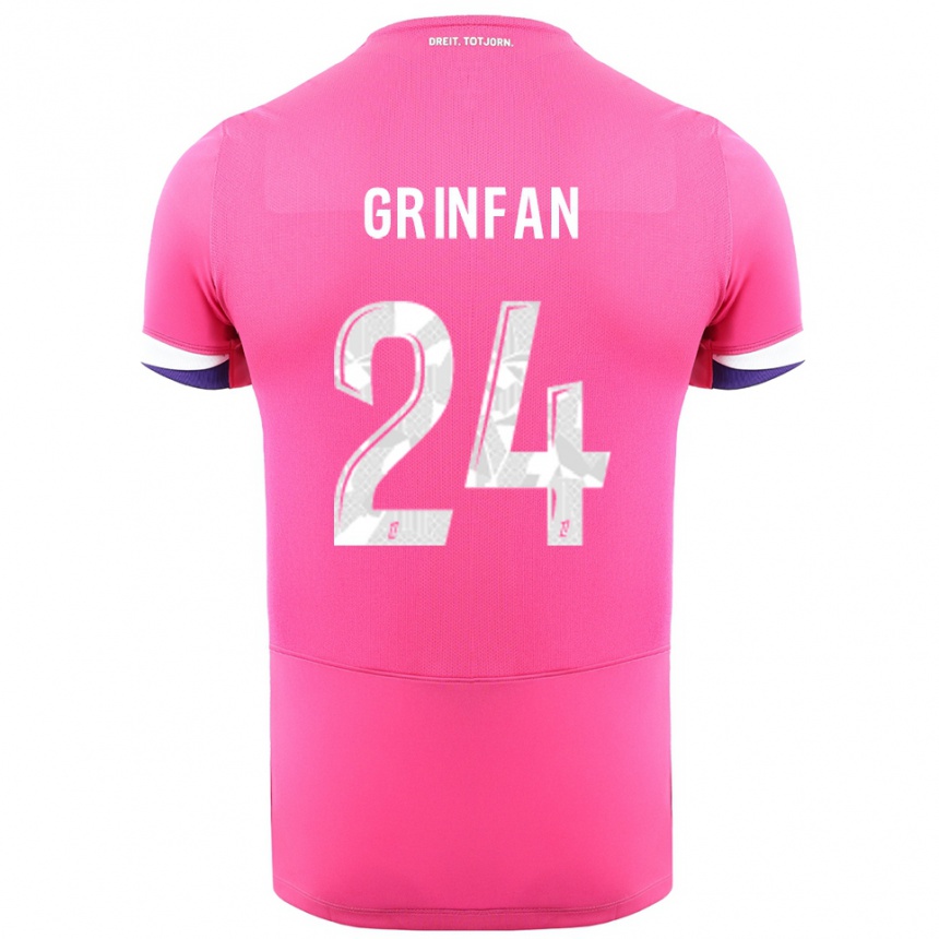 גברים כדורגל Roma Grinfan #24 ורוד לבן הרחק ג'רזי 2025/26