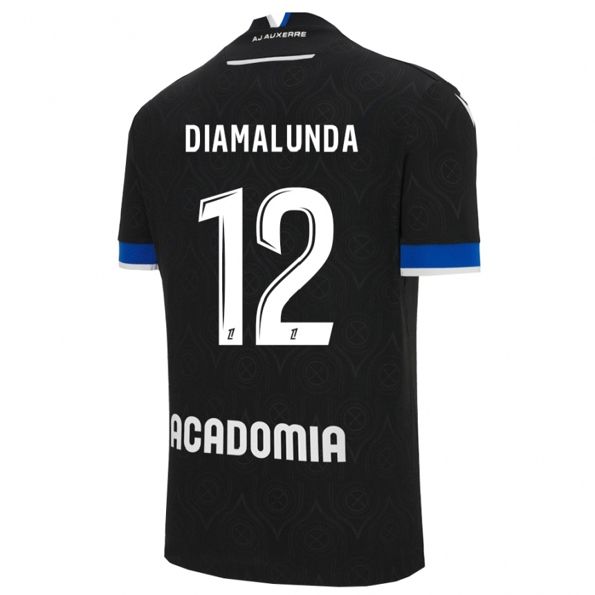 גברים כדורגל Evan Diamalunda #12 שחור לבן הרחק ג'רזי 2025/26