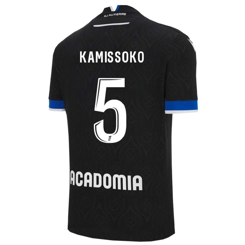 גברים כדורגל Idriss Kamissoko #5 שחור לבן הרחק ג'רזי 2025/26