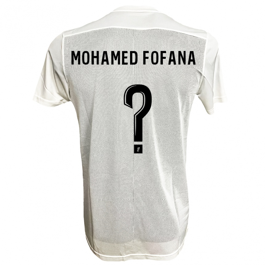 גברים כדורגל Yanis Mohamed Fofana #0 שחור לבן הרחק ג'רזי 2025/26