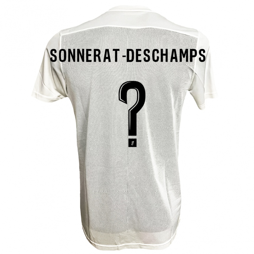 גברים כדורגל Nattio Sonnerat-Deschamps #0 שחור לבן הרחק ג'רזי 2025/26