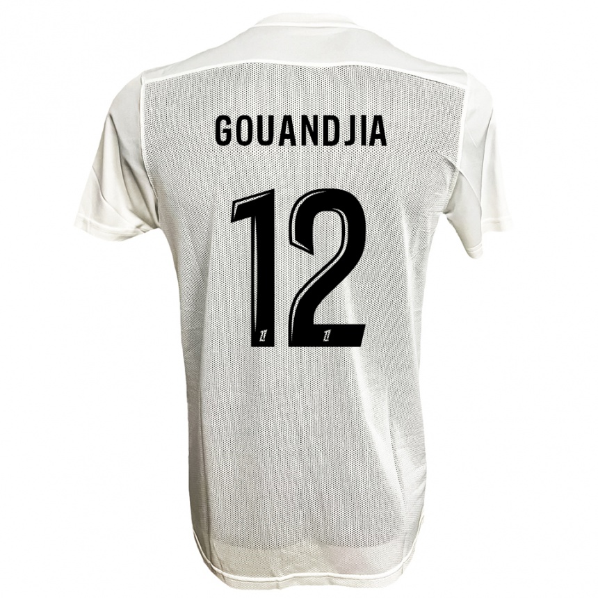 גברים כדורגל Brady Gouandjia #12 שחור לבן הרחק ג'רזי 2025/26
