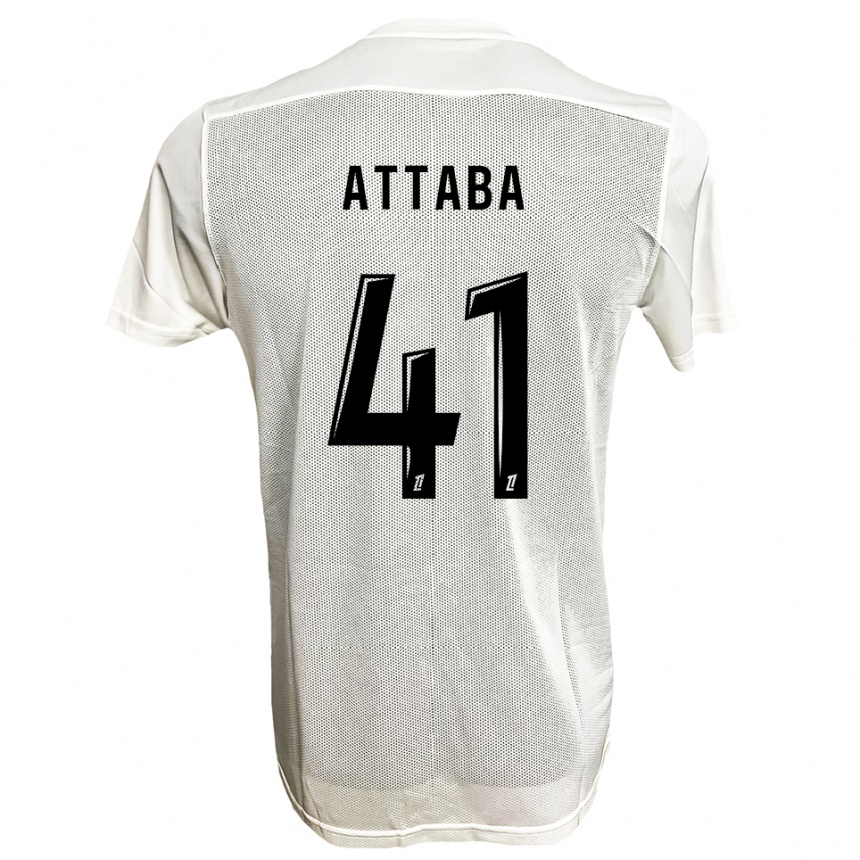 גברים כדורגל Sofian Attaba #41 שחור לבן הרחק ג'רזי 2025/26