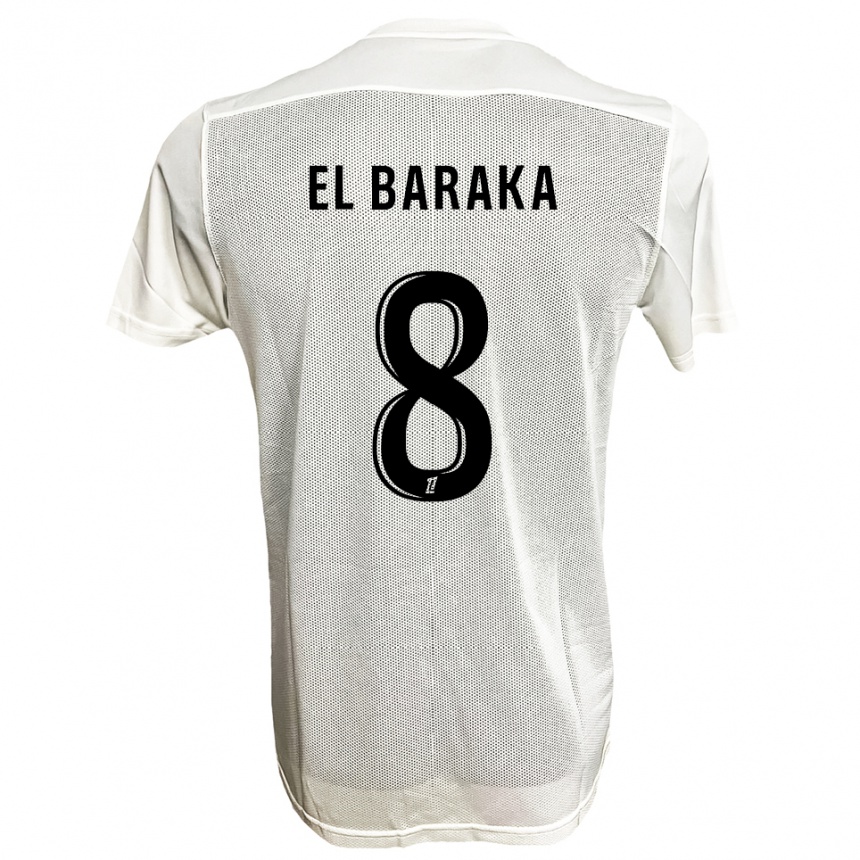 גברים כדורגל Jibril El Baraka #8 שחור לבן הרחק ג'רזי 2025/26