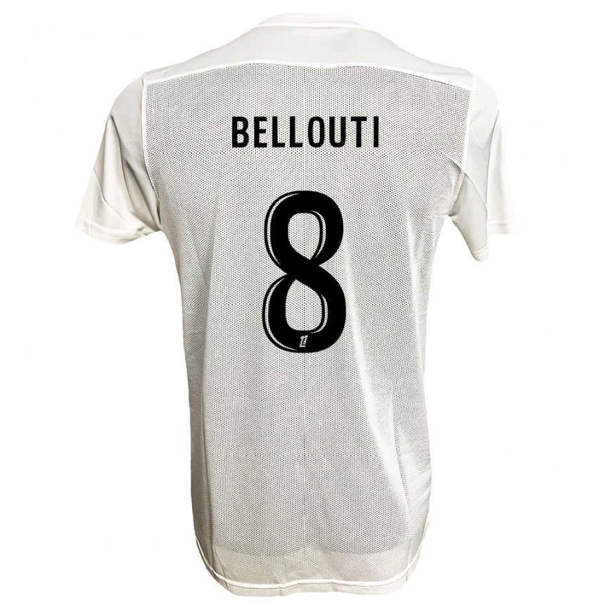 גברים כדורגל Enzo Bellouti #8 שחור לבן הרחק ג'רזי 2025/26