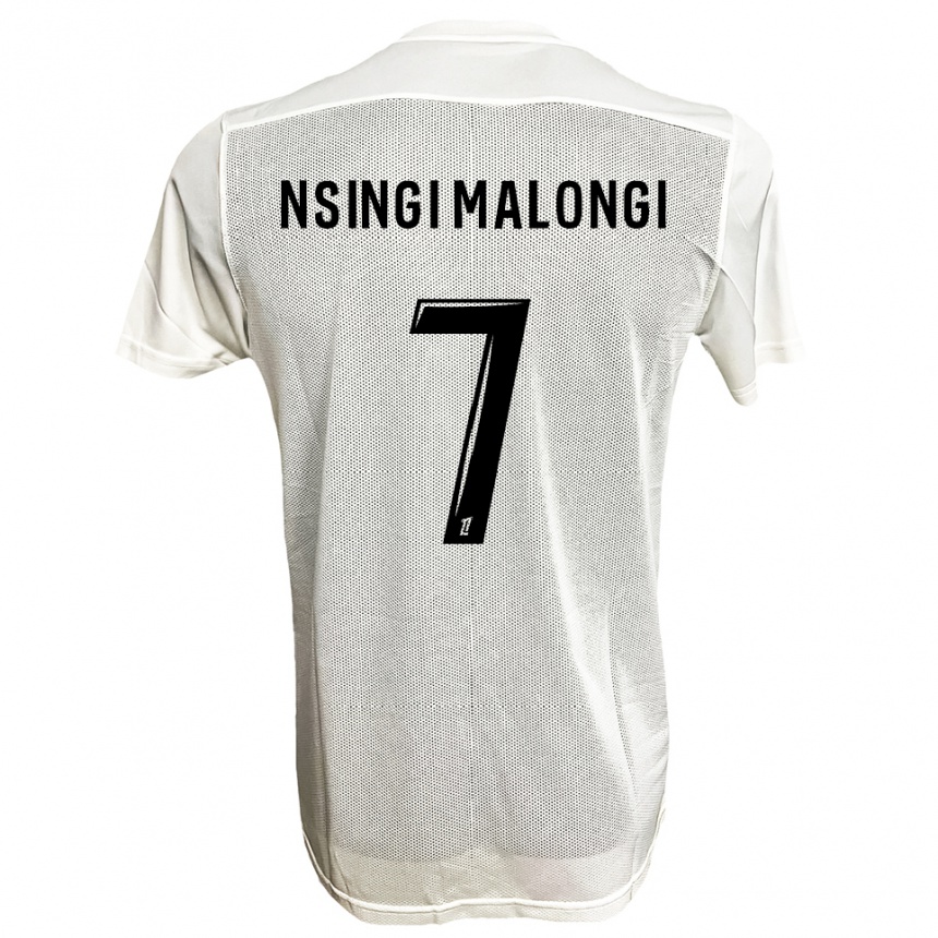 גברים כדורגל Rodrigue Nsingi Malongi #7 שחור לבן הרחק ג'רזי 2025/26