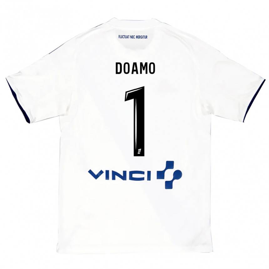 גברים כדורגל Isaac Doamo #1 לבן כחול הרחק ג'רזי 2025/26