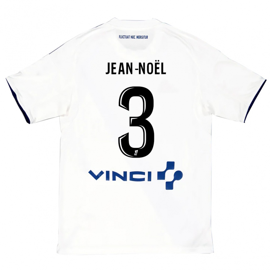 גברים כדורגל Jahly Jean-Noël #3 לבן כחול הרחק ג'רזי 2025/26