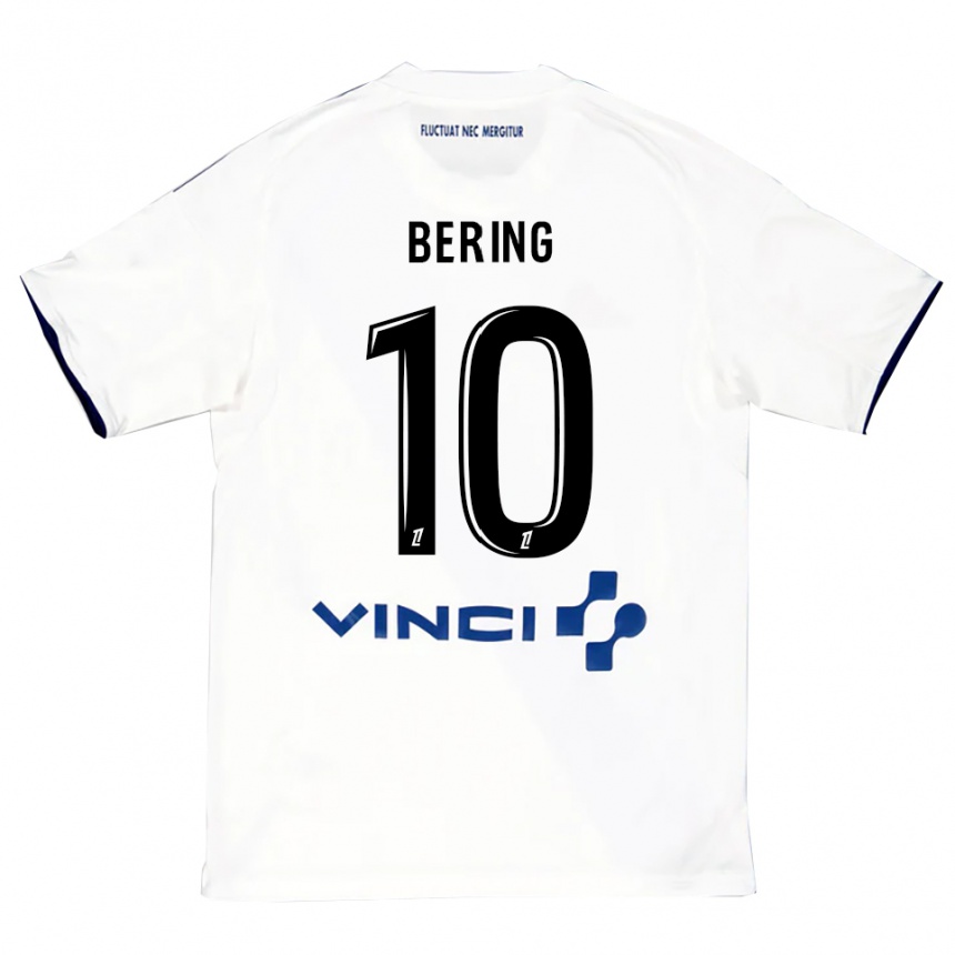 גברים כדורגל Aymerick Bering #10 לבן כחול הרחק ג'רזי 2025/26