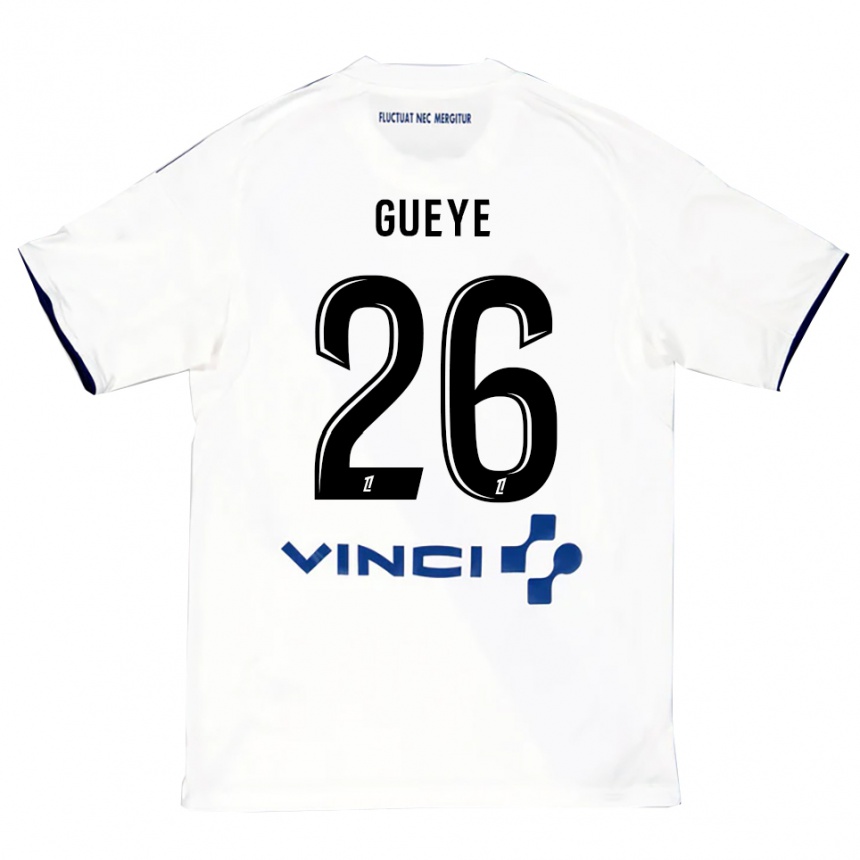 גברים כדורגל Lamine Gueye #26 לבן כחול הרחק ג'רזי 2025/26