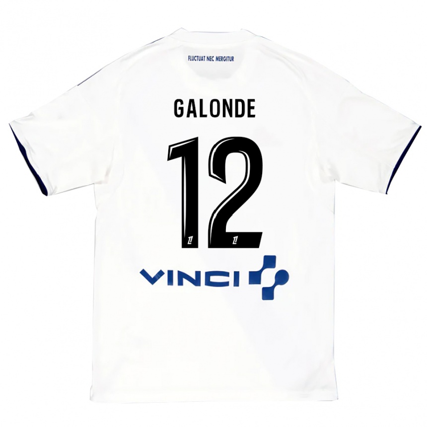 גברים כדורגל Mathis Galonde #12 לבן כחול הרחק ג'רזי 2025/26