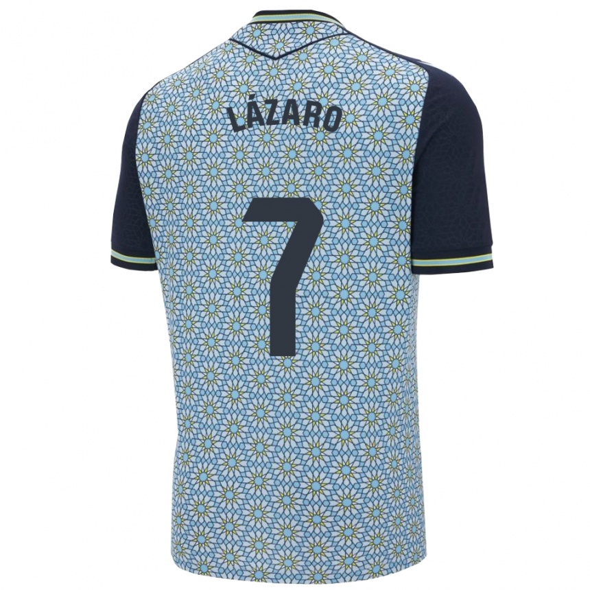 גברים כדורגל Lázaro #7 כחול נייבי הרחק ג'רזי 2025/26
