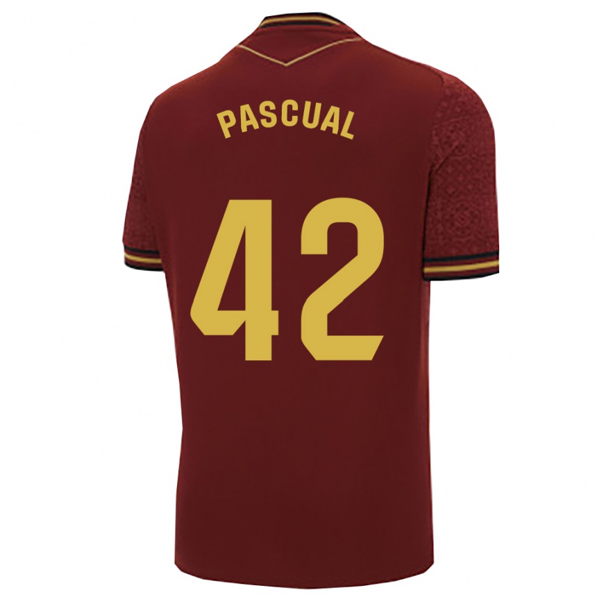 גברים כדורגל Álvaro Pascual #42 בורדו זהב הרחק ג'רזי 2025/26