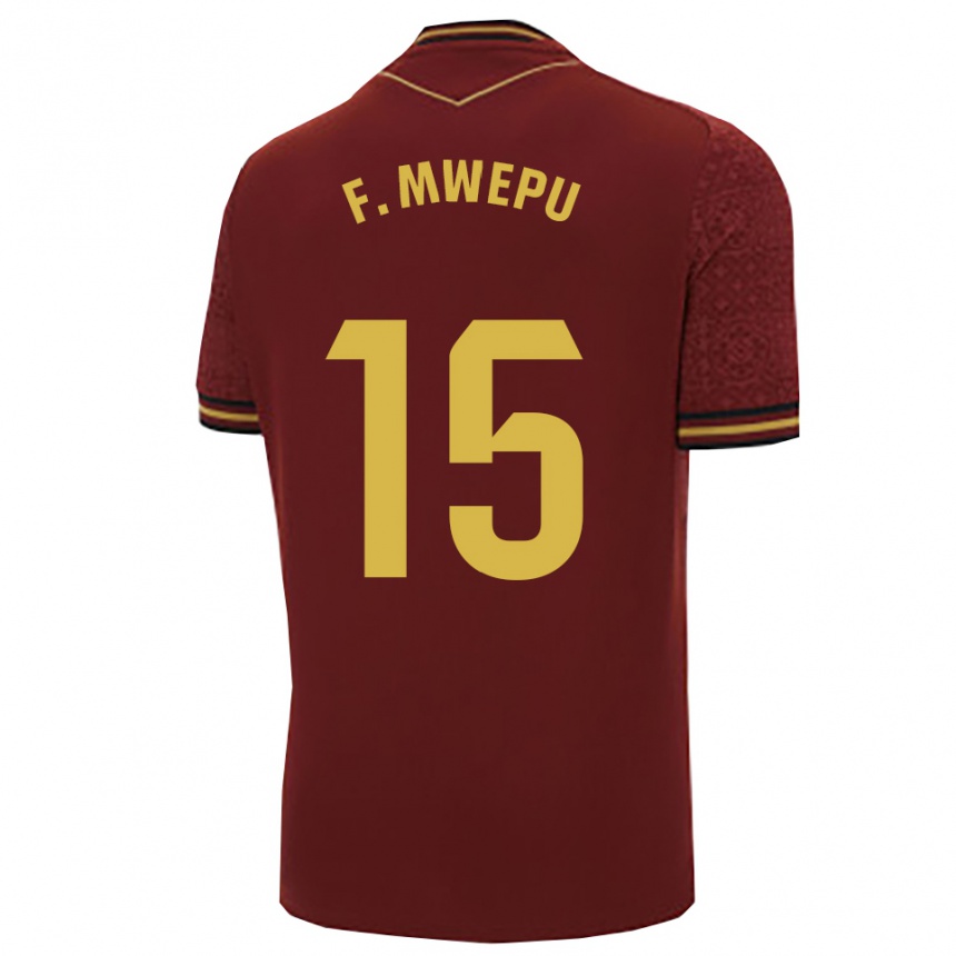 גברים כדורגל Francisco Mwepu #15 בורדו זהב הרחק ג'רזי 2025/26