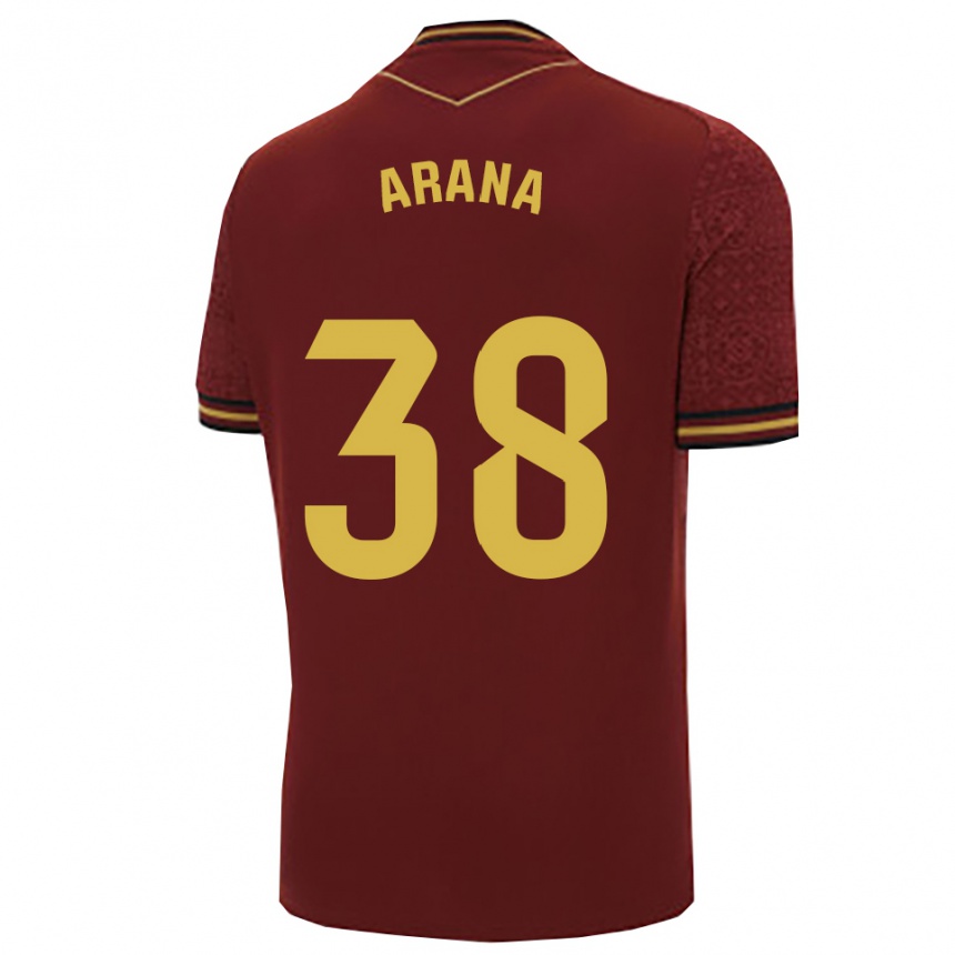 גברים כדורגל Pablo Arana #38 בורדו זהב הרחק ג'רזי 2025/26