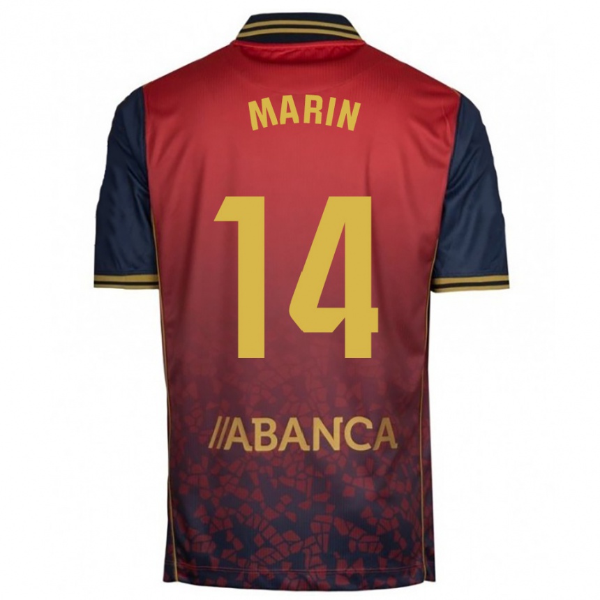 גברים כדורגל איינואה מרין #14 אדום נייבי הרחק ג'רזי 2025/26