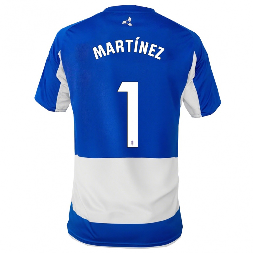 גברים כדורגל Marc Martínez #1 כחול לבן הרחק ג'רזי 2025/26