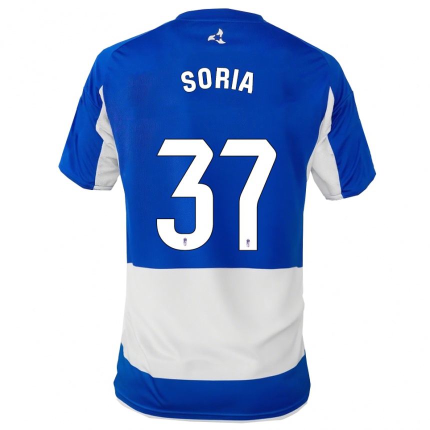 גברים כדורגל Carlos Soria #37 כחול לבן הרחק ג'רזי 2025/26